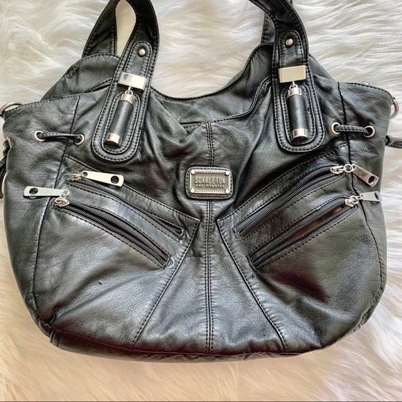 scarleton Handbags - 3/$25🌴 Scarleton Black Leather Grunge Handbag